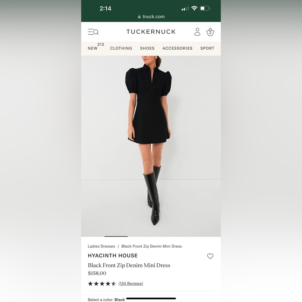 Hyacinth House Black Front Zip Denim Mini Dress